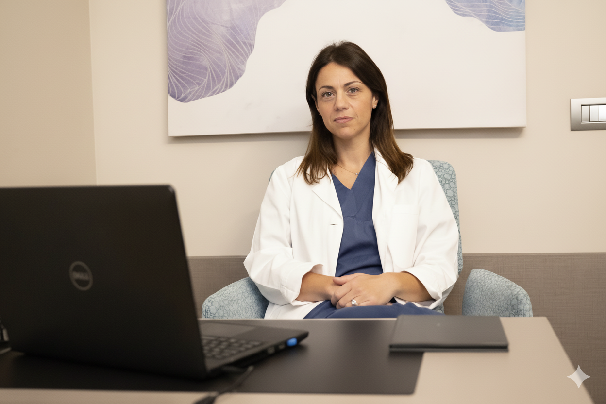 Dott.ssa Alice Miegge nel suo studio